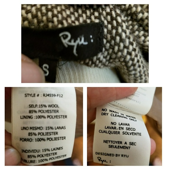 Ryu Brown and Cream  Embellished Coat - Picture 3 of 7